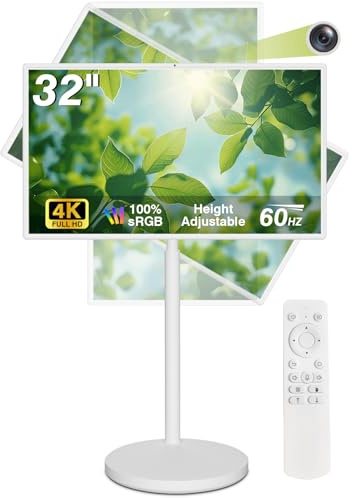 ZONNBOS 32 in Portable Smart Tablet TV on Wheels with Full HD Rolling Touchscreen Monitor,(8GRAM+128GB),Android 13,(5-8-Hour) Battery,Full SwivelRotation,Voice Remote Control(32 inch Pro)