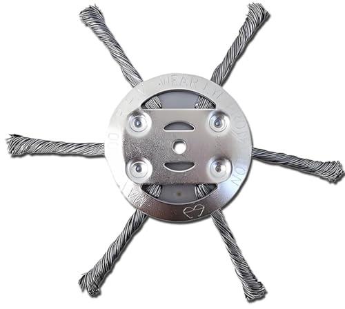 Qiuwanzia 6 Steel Wire Grass Trimmer Head for Weed Eater Most Lawn Mower, for Angle Grinder Grate Paint Grass Weeds for Moss Rust Removal 6 inchs Universal Solid Steel Wire Brush Strimmer Head