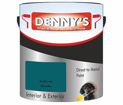SCOOBYS PAINTS BACK IN THE MIX Direct to Rust Metal Paint, Quick-Drying, Durable Anti-Rust Coating, Interior & Exterior, Perfect for Metal Surfaces, Fences, Gates, Railings, No Primer (Peacock Blue)