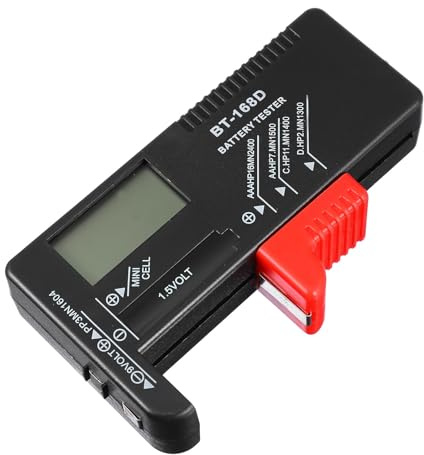 DECORNIJIA Probador de Baterías Digital Bt-168D Portátil Pantalla Numérica Compatible Pilas Aa Aaa 15v y 9v Comprobador de Voltaje Rápido y Preciso para Uso Doméstico y