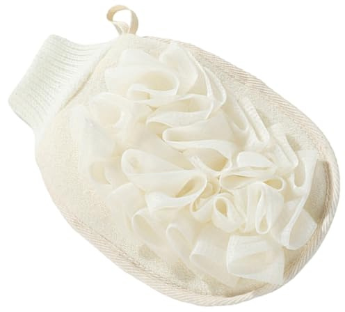 VILLCASE Exfoliating Mitt Skin Scrubbing Glove Multi-Color Flax Bathing Gloves for Removing Dead Skin Dense Scrubbing Pattern – for Shower Bath Use