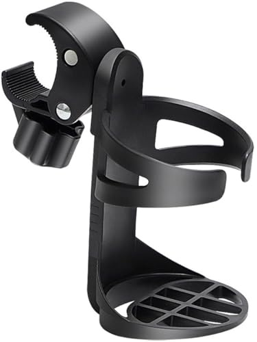 Abaodam Portavasos Multifuncional para Andador y Silla de Ruedas, Soporte Ajustable para Botellas y Tazas, Estante Compacto Desmontable, Compatible Cochecito y Bicicleta, Uso Exterior