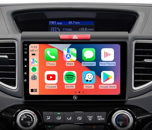 9 Inch Car Radio Stereo for Honda CRV 2012-2016 Wireless CarPlay Android Auto 5G WiFi GPS Navigation Touch Screen Bluetooth FM RDS HD Backup Camera