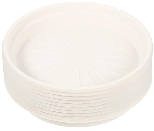NUOBESTY 10 Piezas Bandejas de Goteo Redondas para Plantas Platillos de Plástico Leche Diámetro 13 CM Bandejas para Macetas de Interior Accesorio para Jardinería y Cuidado del