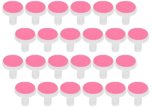 NIYANGLE Lot de 24 Têtes de Meulage pour Lime Ongle Enfant Universelles en Plastique et Papier Abrasif, Simples à Utiliser, pour Manucure Électrique Enfant