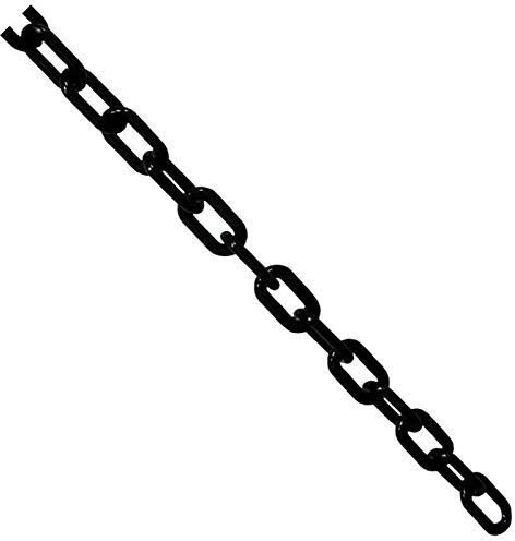 TOOLSTAR Plastic Link Chain, 6mm x 5m Barrier Plastic Chain Parking Space Barrier Road Warning Block Barrier Assorted Colours for Home Garden Warehouse Traffic - Black