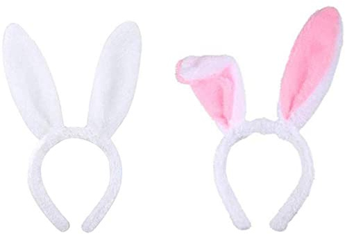 Longsing Oreilles de Lapin Serre-Tête Bandeau Lapin en Peluche pour la Décoration de Fête de Costume de Pâques