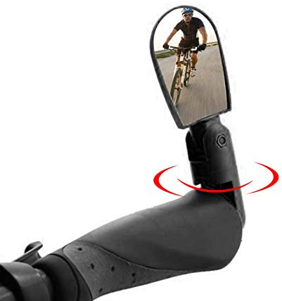 Lenker Fahrradspiegel, 360 ° Verstellbarer Fahrradrückspiegel Schwarz Mini Drehen Flexible Fahrrad Radfahren Lenkspiegel Sicherheit Rückspiegel für Mountainbike Rennräder