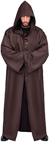 Myir JUN Umhang mit Kapuze, Halloween Kostüm Herren Faschingskostüm Männer | Robe Cape Halloweenkostüm Todesser Sensenmann Scream Kostüm Karnevalskostüm für Halloween Karneval Fasching