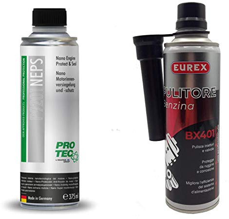 PRO TEC Nano Engine Protect & Seal Protezione nanotecnologica del motore 375ml + EUREX BX401 Pulitore iniettori benzina ml. 300 (1)