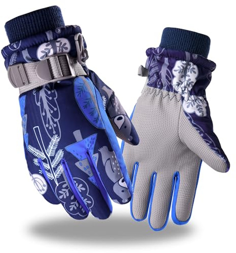 Tofern Gants De Ski Enfant Chauffants Gants D’Hiver Enfant Moufles pour Garçon Fille Hiver Sport Antidérapant
