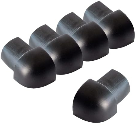 Dalsys 5x Außeneck Viertelkreisprofil 8mm Schwarz | Fliesenschiene, Aluminium eloxiert, Kantenschutz für Fliesenverlegung, Eckabschluss, Bad und Küche