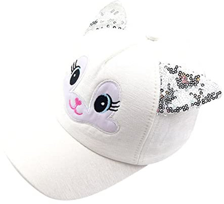 XKUN Kindermütze Kinderhut Cartoon Katze Ohren Baumwolle Baseballmütze Frühling Und Sommer Herren Eimer Mädchen Sonnenhut Beanie Hut-White