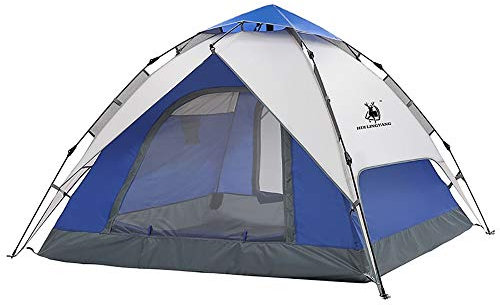 Generic Zelt Campingzelte Schnellaufbau Familienstrand Kuppelzelt UV-Schutz mit Tragetasche Blau für Wanderreisen (Color : Blue, Size : Free
