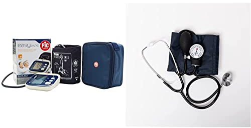Pic Solution EasyRAPID Esfigmomanómetro Monitor de Presión Arterial, unisex, Color Blanco, 1 Unidad (Paquete de 1) + Classicstethomed Kit de Medidor Manual y Estetoscopio 900 g