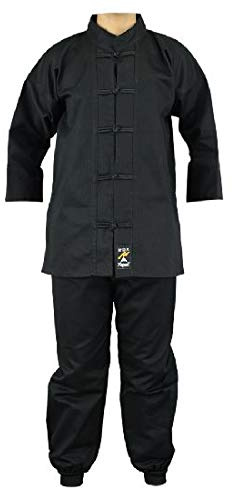 Playwell Martial Arts Kung Fu Cotton Uniform - All Black (000/110cm)