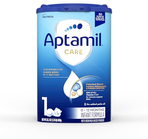 Aptamil Care Stage 1, Milk Based Powder Infant Formula, Also for C-Section Born Babies, with DHA & ARA, Omega 3 & 6, Prebiotics, Contains No Palm Oil, 28.2 Ounces (Packaging May Vary)