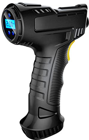 Shkalacar Compressore d'Aria per Auto Senza Fili da 120 W Gonfiatore per Pneumatici Ricaricabile USB Portatile Display Digitale Manometro per Pompa Gonfiabile Accessori per Auto
