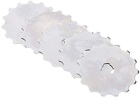 F 5 hojas de 45 mm con borde de ganchillo Se adapta a todas las marcas de cortadores rotativos Hoja perfecta for proyectos de borde de ganchillo, vellón y álbumes de recortes - 15 dientes ( Size : 15
