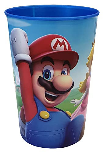 CARTOON Bicchiere per bambini, Super Mario, 260 ml, in plastica riutilizzabile