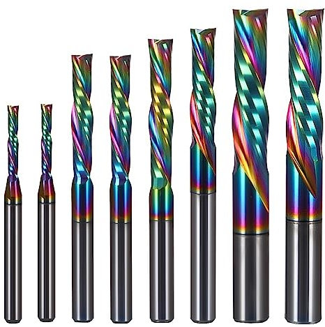 10PCS 3,175/4/5/6mm Zwei Flöten Wolfram Stahl Down Cut Fräser Links Spirale hartmetall-schaftfräser Router Bit Acryl PVC Holz (Size : 6x22x50L, Color : 10PCS)