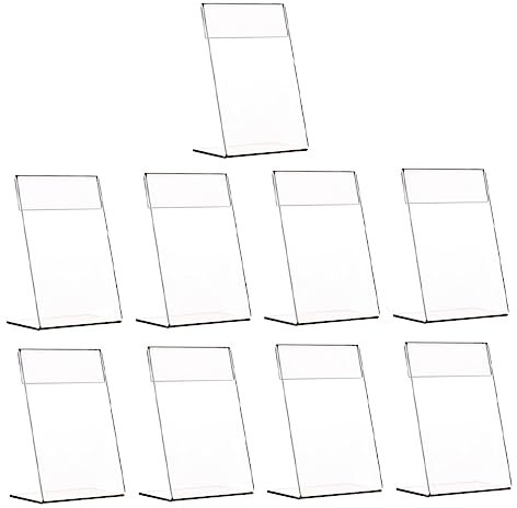 MAGICLULU 9stücke Acryl Schilderhalter Preisständer Desktop Menü Display Stand Für Geschäftsausstellungen Restaurant Supermarkt Transparent Leicht Tragbar