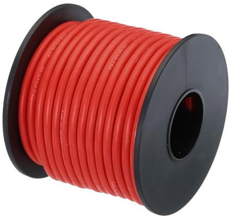 QUARKZMAN 12 Meter 14AWG Kabel Elektrischer Draht 2,08 mm² Rot | Verzinntes Kupferkabel, Stromkabel Hohe Temperatur Leitung Erdkabel Litzenkabel Verlängerungskabel, Für Kfz Kabelkanal