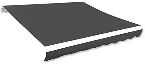 AUVYI Markisenbespannung Canvas Anthrazit 5x3 m Markisen Ersatzstoff Markisenstoff Wechseln Balkonmarkisen Sonnenschutz Stoff Außen Markisenstoff Wasserdicht Hochwertiges Ersatztuch