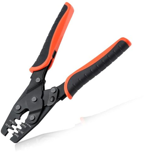 LEONTOOL Open Barrel Terminal Crimping Tool Weatherpack Crimp Tool Pin Terminal Crimper Weather Pack Crimpers for Molex, Delphi, Amp, Tyco, Harley, PC, Automotive - AWG 24-14 Wire Crimper Tool,1424B