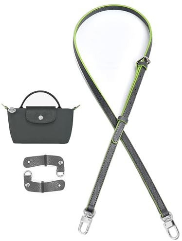 Umiup Leder-Geldbörsenriemen für Longchamp Taschen-Umbauset, Geldbörsenriemen, Ersatz für Longchamp Le Pliage Tragetasche, Original Mini (Graphitgrau-B)