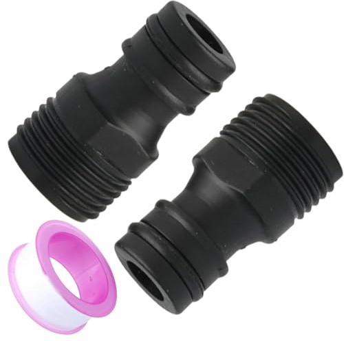 iguTrail Lot de 2 Connecteurs Adaptateurs pour Robinet d'Arrosage, Accessoires de Plomberie, Raccord de Tuyau de 1/2'', Robinet avec Bande d'Étanchéité