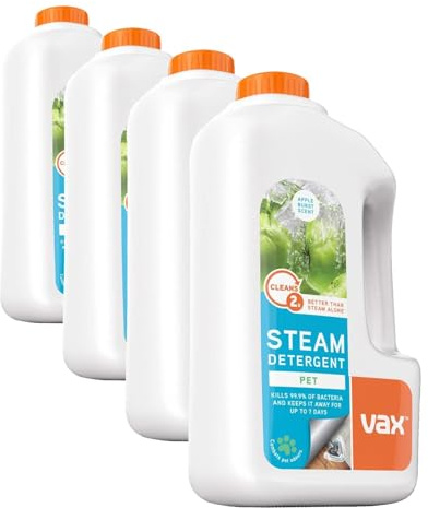 Vax 1L Pet Steam Detergent | Neutralises Pet Odours | Breaks down grease and grime - 1-9-132813 (Pack of 4)