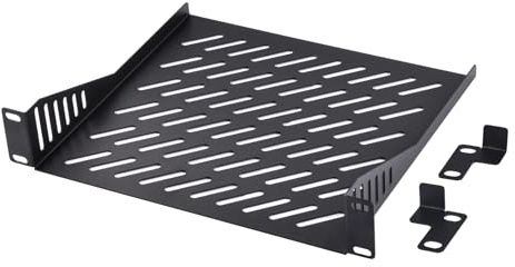 GeeekPi DeskPi Rack Shelf 10 tum 1U Server Rack Hylla, Ventilerade hyllor för god luftcirkulation, Cantilever Mount, Väggmonterad Rack, Network Cabinet Hylla, Datorfodral Monteringsbricka