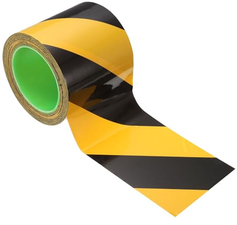 PATIKIL 100mmx33m Signal Absperrband Gelb Schwarz Flatterband, Reflektierendes Klebeband Wasserdicht Sicherheitswarnband für Markierung Böden/Wand/Treppe & Abgrenzung Gefahrenbereichen