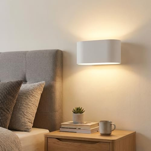 Alpinaluz Applique Murale Up & Down avec Douille G9, Design Courbé en Métal, Éclairage Décoratif Intérieur pour Couloir, Salon et Chambre, IP20 (Blanc)