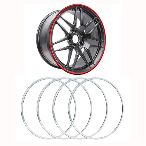 Felgen Reparaturset 17-22 Zoll Felgenrandschutz Aus Leichtmetall, 4-teiliger Antikollisionsschutzring For Autoradnaben, Selbstklebender Randstreifen Zur Fahrzeugmodifizierung For Selbermachen, For All