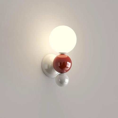 Jadssox Globus-LED-Wandleuchte, nordische Wandleuchte, geometrische Wandleuchte, 7 W, festverdrahtete Wandleuchten, Wandleuchte, Schlafzimmer, Nachttisch, Wandleuchten, Wohnzimmer, Wandleuchten, 3 Far