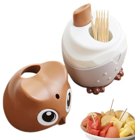 Dispenser automatico per stuzzicadenti, dispenser per stuzzicadenti portatile a forma di gufo, porta stuzzicadenti pop-up divertente