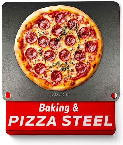 OLEEK Pizza steel Sheets for oven - Metal baking steels sheets for oven - Pizza steel 16x13.4 inches - Steel pizza stone for oven - Baking's steels pro pizza - Baking's stone for oven