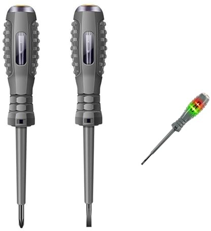 2-in-1 High Torque Strong Magnetic Screwdriver Electricity Detector, High Torque Alloy Dual Light Color Light Measuring Electric Pen, Voltage Tester Screwdriver Set - Multifunctional (A+B)