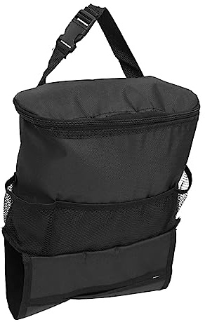 Kühlrucksack für Rückenlehne mit Reißverschluss aus Oxford Stoff | Schwarz, Mehrfachtaschen mit Großem Stauraum, für Reisen im Fahrzeug, Leicht zu Montieren