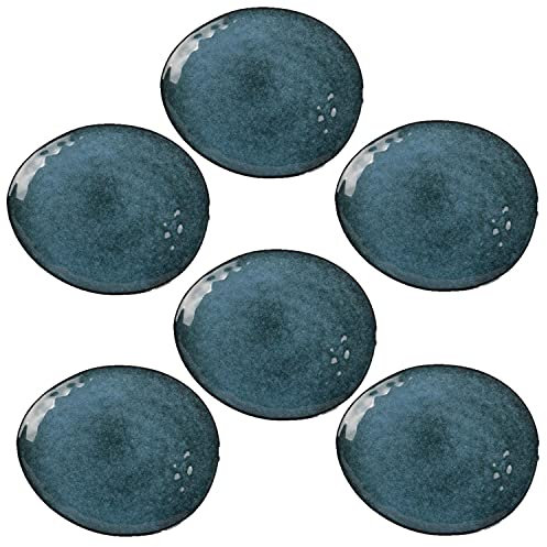 Lot de 6 Assiettes Galet Au gré du temps - Bleu