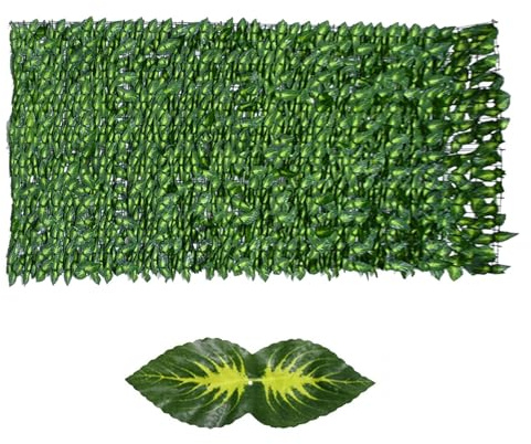 Recinzione – Impermeabile Pianta di edera Finta Foglie Verdi Recinzione | Recinzione Recinzione, Recinzione Verde, Rotolo di Siepe Decorazione da Parete per Esterni Intern