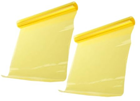 SEWOART 2rollen Scheinwerferschutzfolie Gelbe Tönungsfolie Selbstklebende Flexible Nebelscheinwerferabdeckungen Autoscheinwerferfolie Rücklichtfolie Für Verschiedene Auto-Lichter