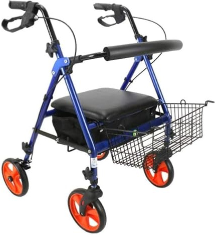 Aufrechter Gehwagen, Rollator, Gehhilfe mit Sitz, Radrollator für ältere Menschen mit Behinderung, Flaschenzug, zusammenklappbarer Wagen, Geh-Einkaufswagen
