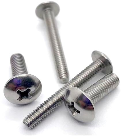 TULDYS 1/50pcs M2 M2.5 M3 M4 M5 M6 M8 304 Ferme en Acier Inoxydable Grand Plat Rond tête transversale Boulon à vis for Le Travail du Bois(6mm,M2.5 50pcs)