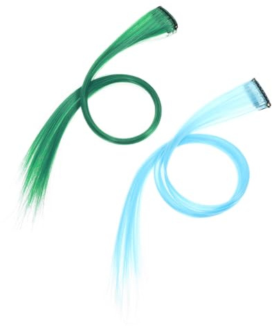 MUCKLILY 10pièces Extensions à Clips Colorées pour Cheveux Postiche Uni Extensions de Cheveux Bleues Lot
