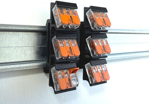 2 x DIN rail / DIN rail adapter for Wago connection terminals 221-413 terminals included