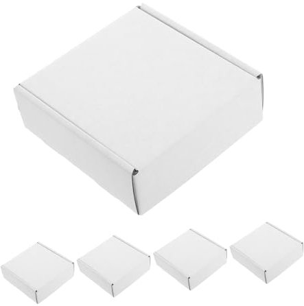 Gadpiparty 5 Stück Weiße Versandkartons für Kleine Unternehmen Leichtbauweise Robustes Design Einfacher Papierverpackungskartons