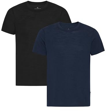DANISH ENDURANCE 100% Merinoull T-Shirt för Män, Avslappnad Passform | Merinoull T-shirt, lätt, andas och luktresistent med mjuk avslappnad passform, för vardag, kontor och resor